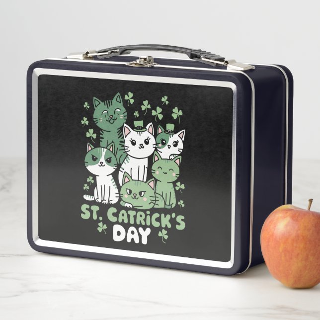 Lunch Box Chat St Patrick's Day Drôle Catrick's Day (En situation)
