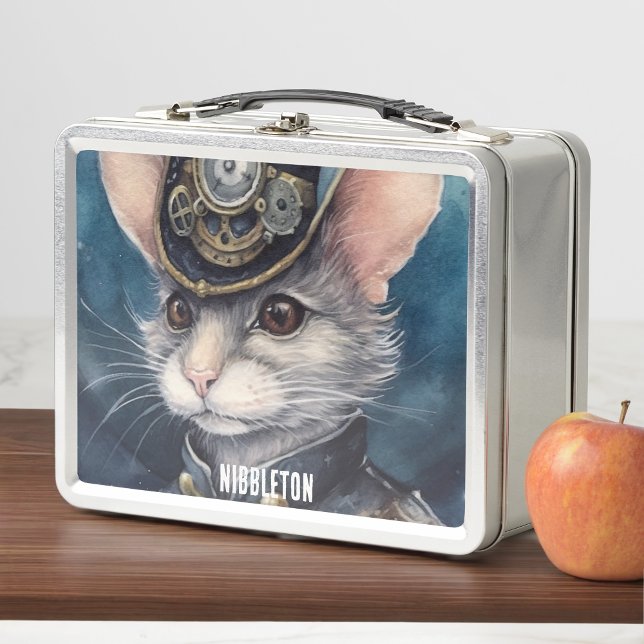 Lunch Box Chat steampunk de Nibbleton nom personnalisé (Créateur téléchargé)