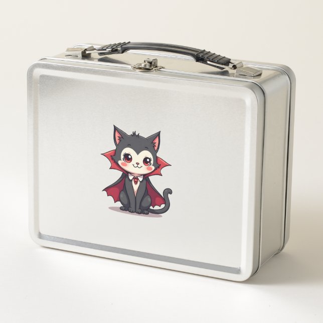 Lunch Box Chat Vampire - T-shirt pour animal de compagnie mi (Devant)