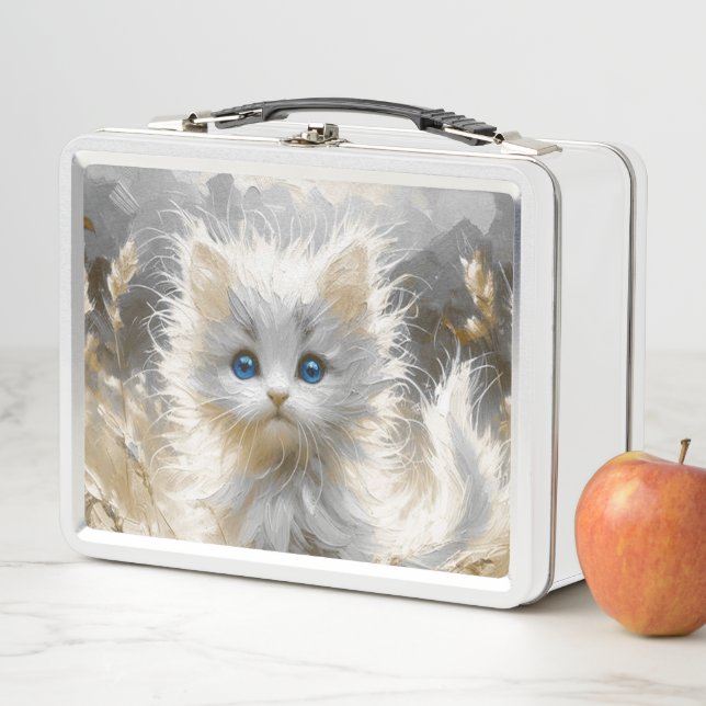 Lunch Box Chaton blanc précieux (En situation)