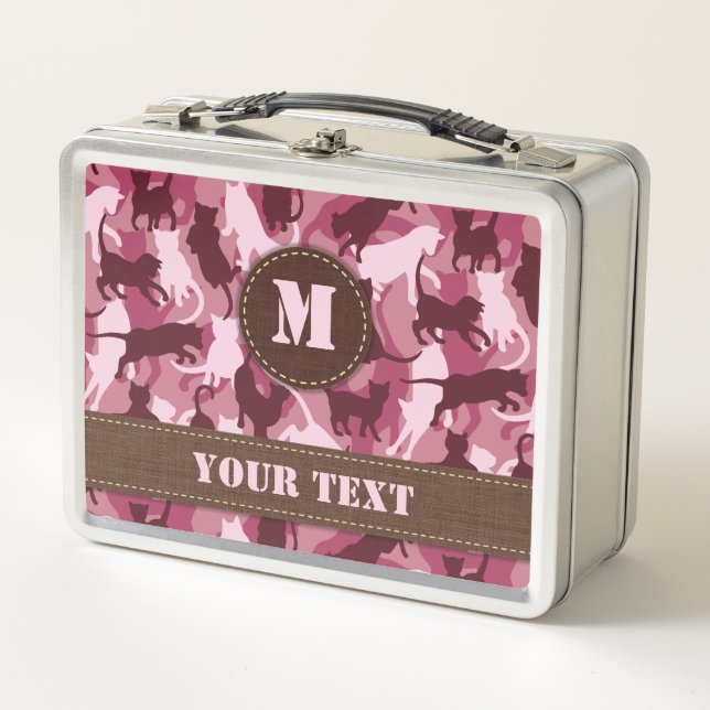 Lunch Box Chats Camouflage rose (Devant)