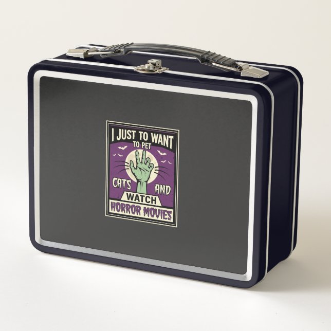 Lunch Box Chats et films d'horreur Design Halloween (Devant)
