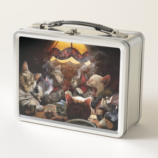 Lunch Box Chats jouant au poker (Devant)