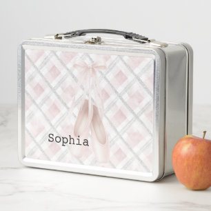 Lunch Box Chaussures de ballet en argent rose