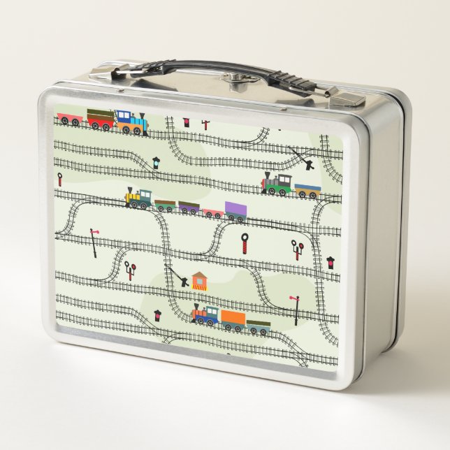 Lunch Box Chemins de fer pour enfants Trains et pistes (Dos)