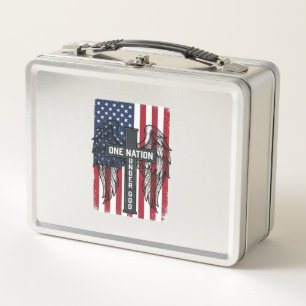 Lunch Box Chemise à ailes de croix patriotique d'une nation