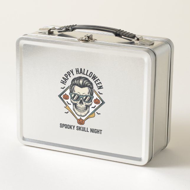 Lunch Box Chemise crâne Halloween Gravure vintage Graphique_ (Devant)