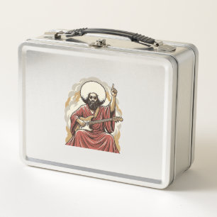 Lunch Box Chemise d'art vectoriel de guitariste de gravure v