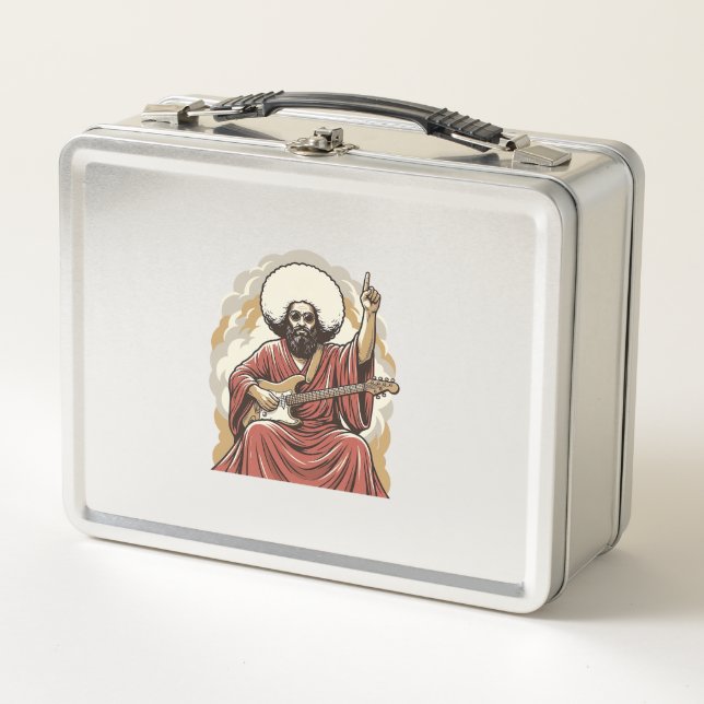 Lunch Box Chemise d'art vectoriel de guitariste de gravure v (Devant)