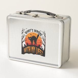 Lunch Box Chemise de chat Halloween Humour de vie effrayant