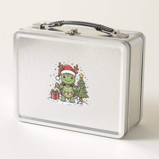 Lunch Box Chemise de conception de tortue de Noël mignonne g (Devant)