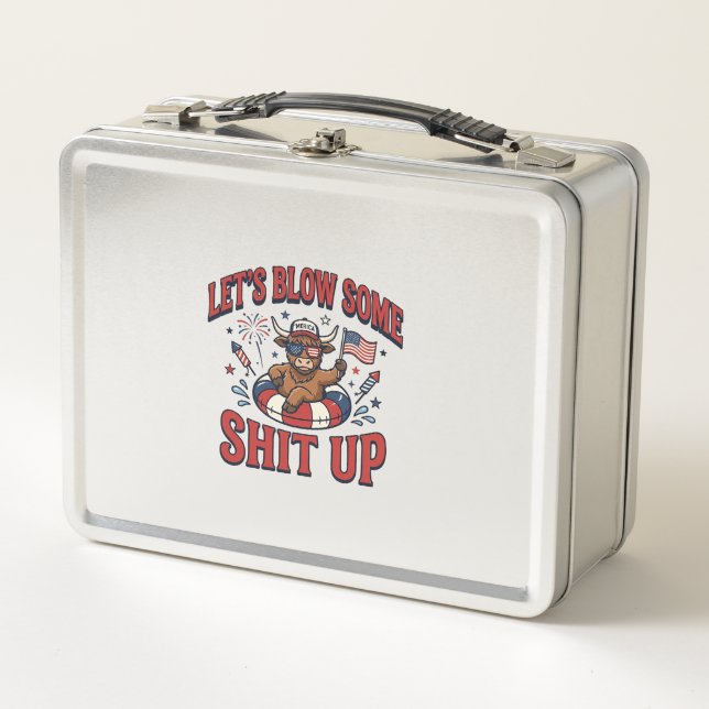 Lunch Box Chemise de feu d'artifice de vache Highland patrio (Devant)