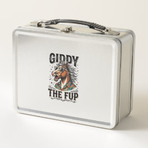 Lunch Box Chemise de gravure vintage de cheval de Fup drôle