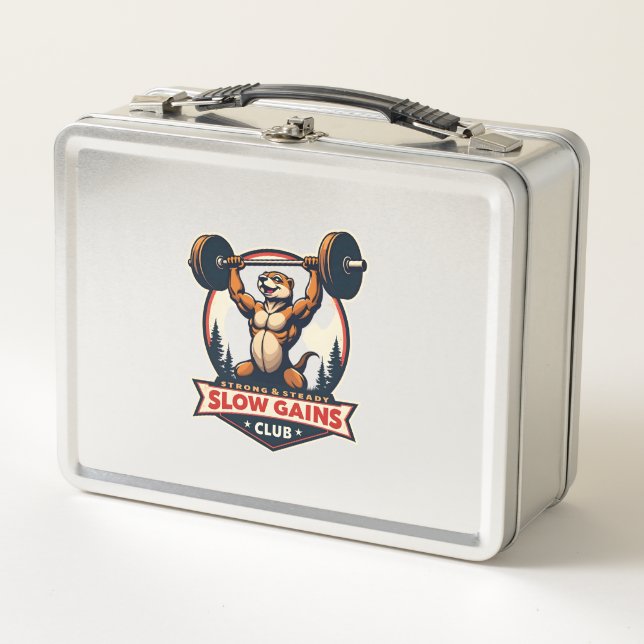 Lunch Box Chemise de gym drôle de paresseux vintage fort et  (Devant)