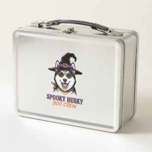 Lunch Box Chemise de Husky Halloween Sorcière Chien Graphiqu