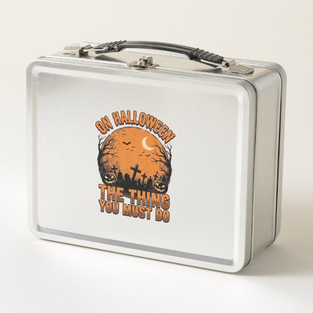 Lunch Box Chemise de lune de citrouille de cimetière d'Hallo (Devant)