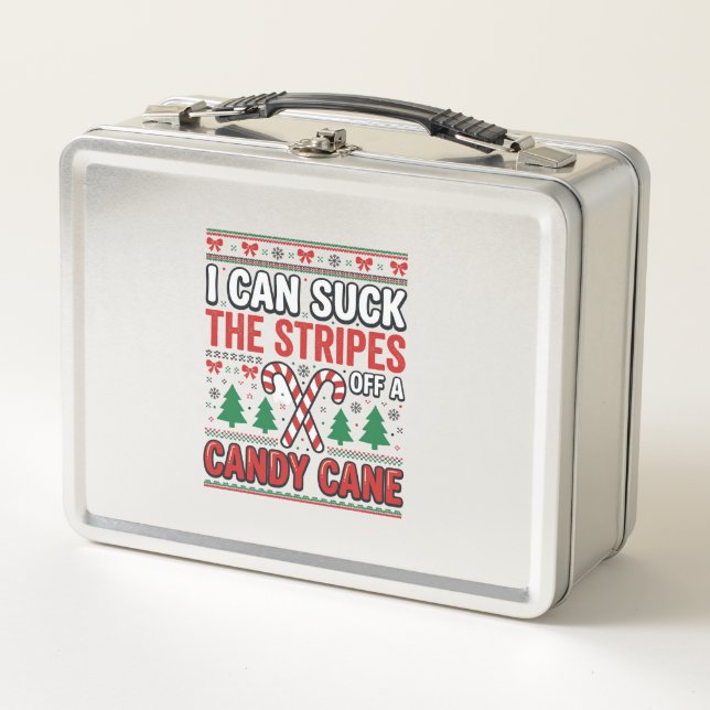Lunch Box Chemise de Noël drôle de canne à bonbon (Devant)