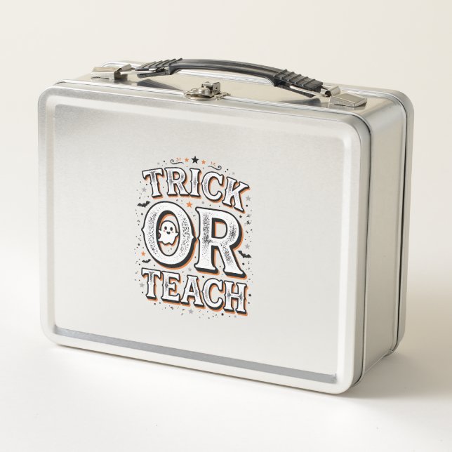 Lunch Box Chemise de professeur Halloween Trick Or Teach vin (Devant)