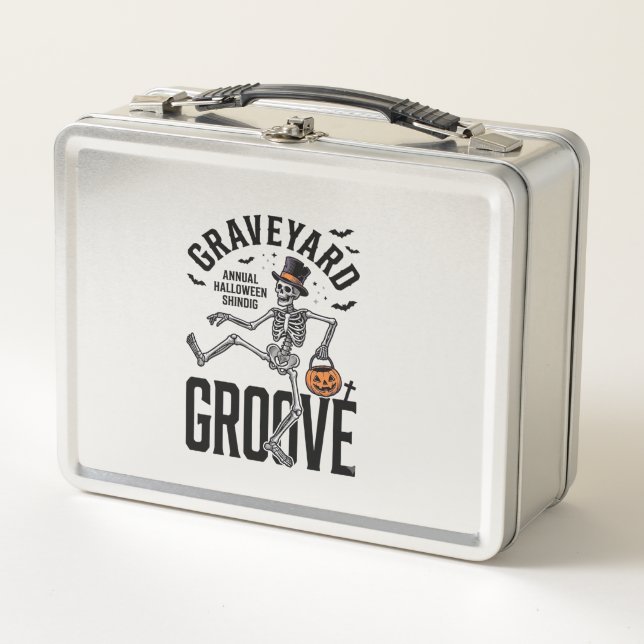 Lunch Box Chemise de squelette dansant avec citrouille Vinta (Devant)