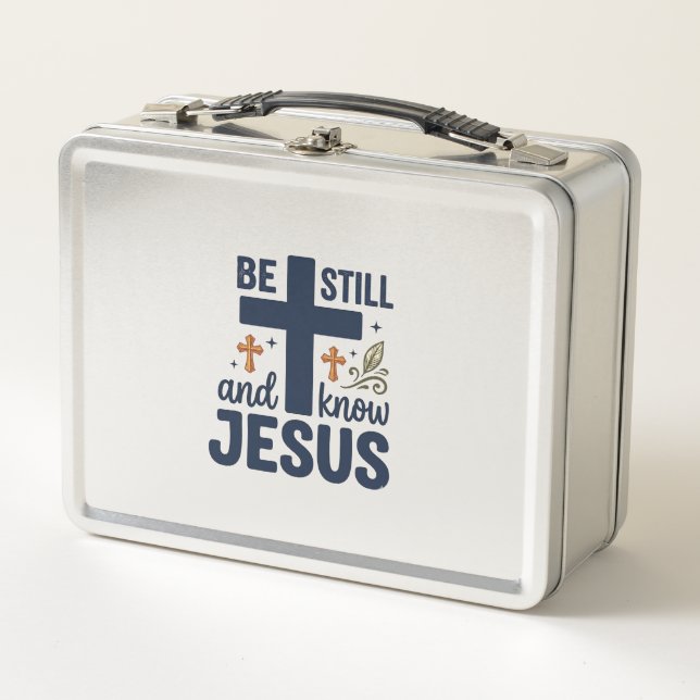 Lunch Box Chemise de typographie chrétienne « Be Still and K (Devant)