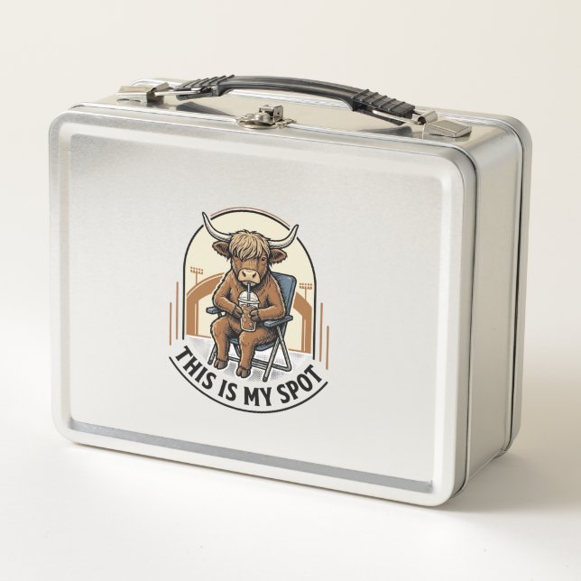 Lunch Box Chemise de vache de baseball avec mascotte de café (Devant)