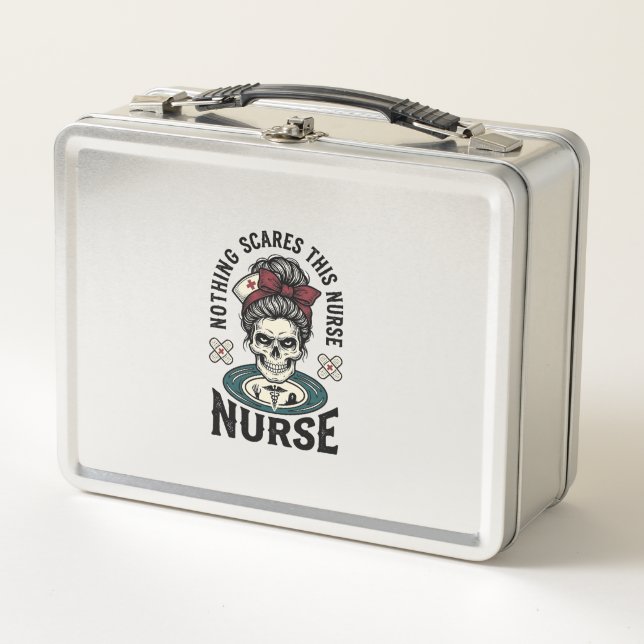 Lunch Box Chemise d'infirmière Halloween Graphique de crâne  (Devant)
