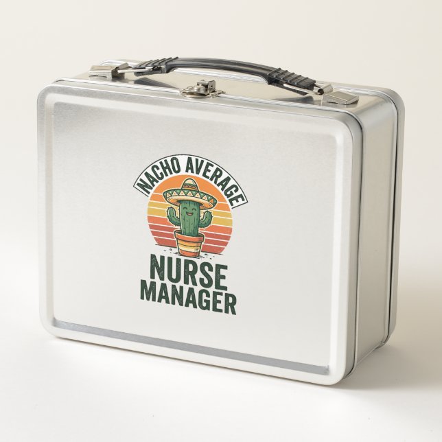 Lunch Box Chemise drôle de cactus Nacho Average Nurse Manage (Devant)