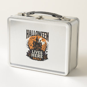 Lunch Box Chemise Halloween Vintage Maison Hantée Quotidien