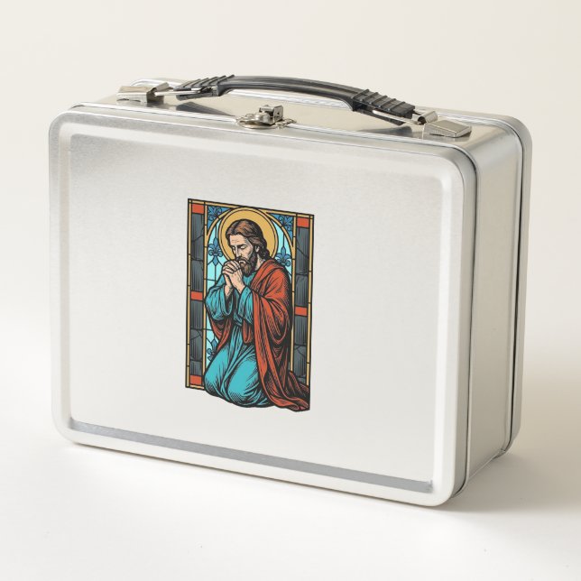 Lunch Box Chemise vectorielle de figure religieuse priant vi (Devant)