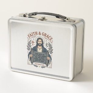 Lunch Box Chemise vintage broderie croix Jésus Graphique chr
