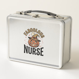 Lunch Box Chemise vintage citrouille d'Halloween d'infirmièr