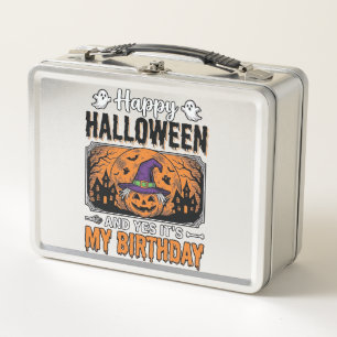 Lunch Box Chemise Vintage Citrouille Sorcière Anniversaire H