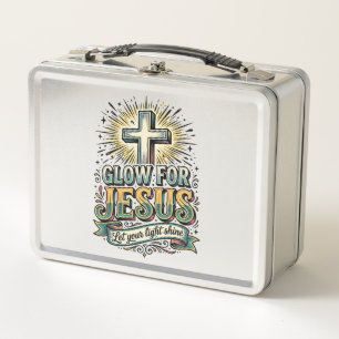Lunch Box Chemise vintage de croix chrétienne Glow For Jesus