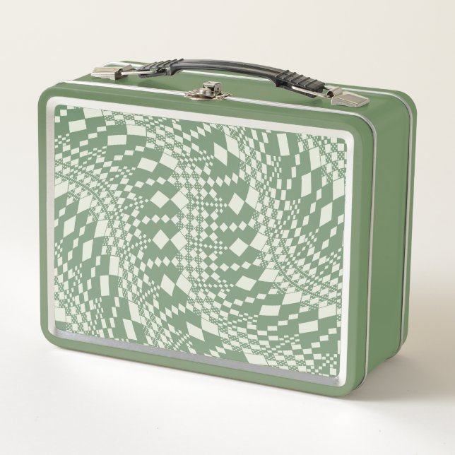 Lunch Box Chèques déformées en vert (Devant)