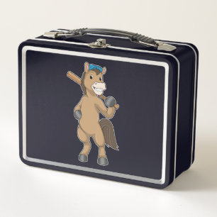 Lunch Box Cheval au baseball avec batte de baseball