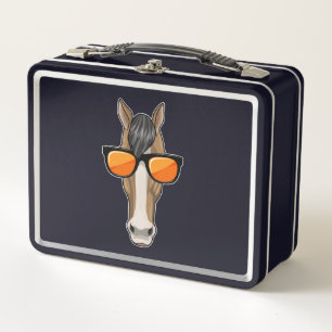 Lunch Box Cheval avec des lunettes de soleil
