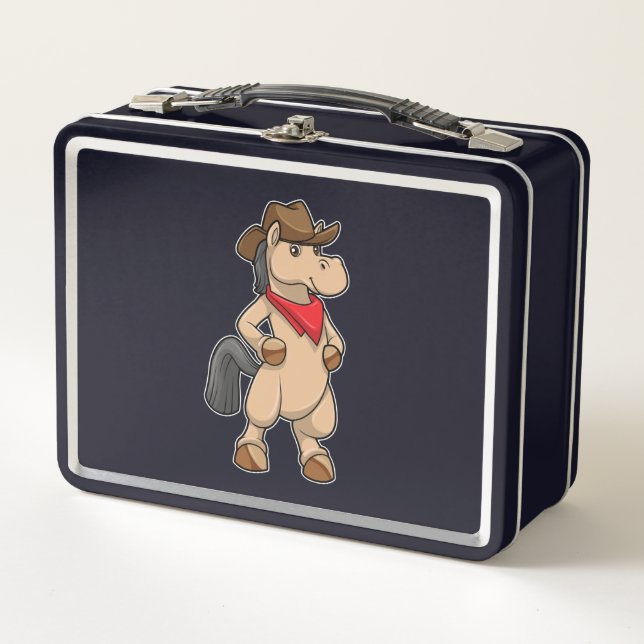 Lunch Box Cheval comme cowboy (Devant)
