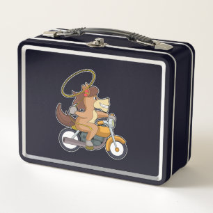 Lunch Box Cheval en Cowboy avec Lasso & Motorcycle