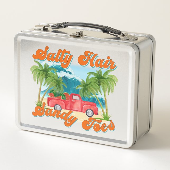 Lunch Box Cheveux salés, orteils de sable | Camion Tropical  (Devant)