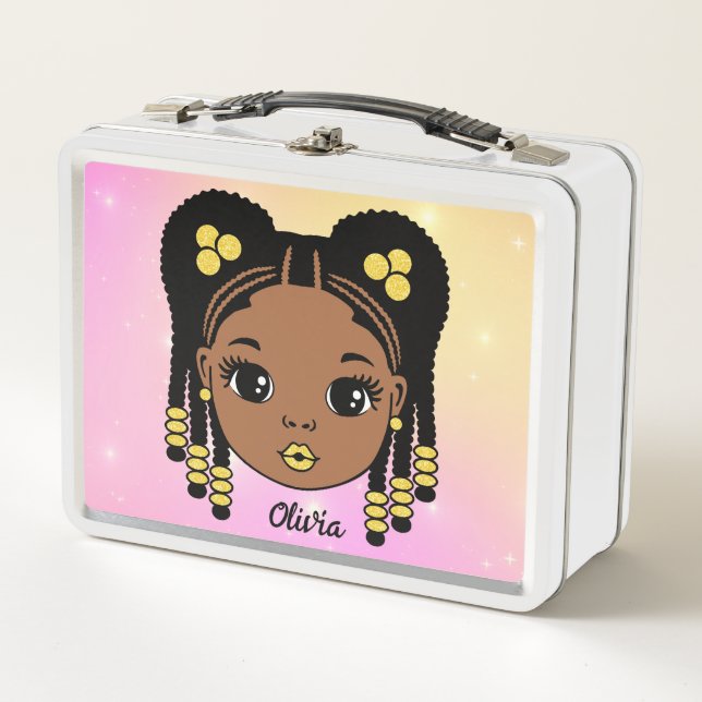 Lunch Box Cheveux tressé personnalisé fille bébé (Devant)