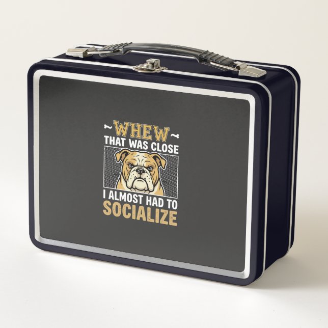 Lunch Box Chien bouledogue amusant sociabiliser (Devant)