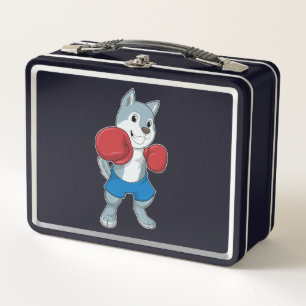 Lunch Box Chien comme boîte avec gants de boxe