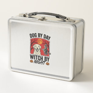 Lunch Box Chien de Jour Sorcière de Nuit Vintage Halloween C