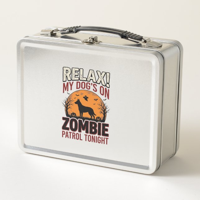 Lunch Box Chien de patrouille zombie Halloween Gravure vinta (Devant)