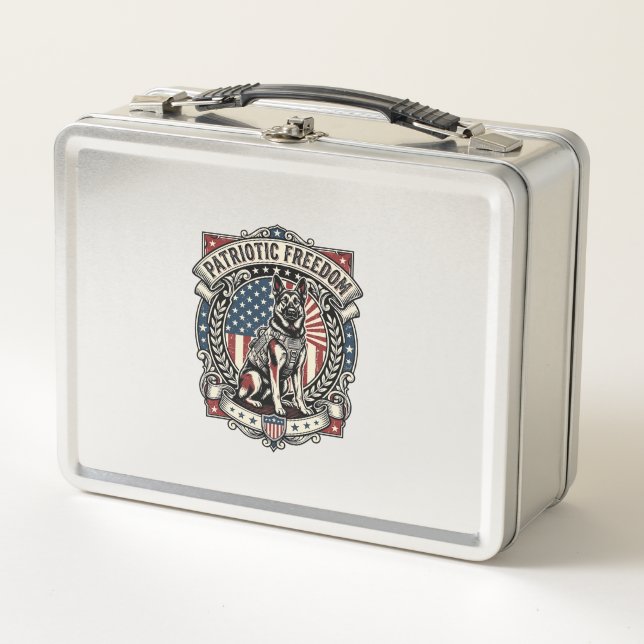 Lunch Box Chien de secours patriotique (Devant)