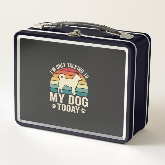 Lunch Box Chien Drôle Parlant Rétro Coucher de Soleil (Devant)