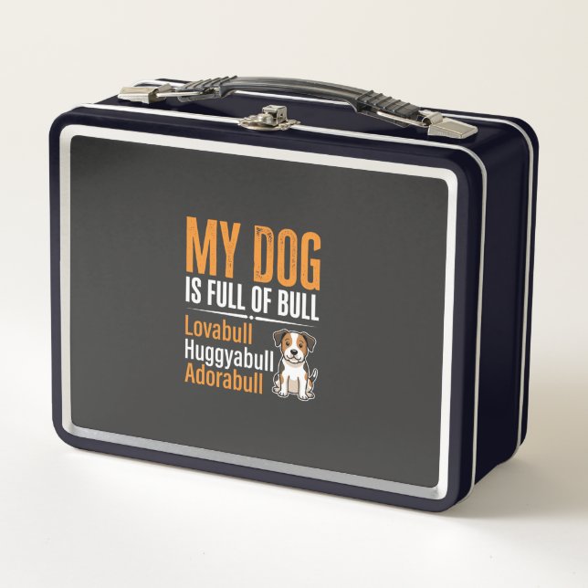Lunch Box Chien drôle plein de taureau design (Devant)