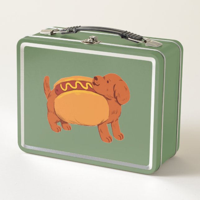 Lunch Box Chien en costume hot dog (Devant)