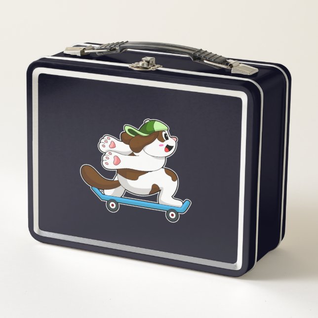 Lunch Box Chien en Skate avec Skateboard (Devant)