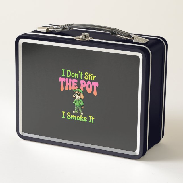 Lunch Box Chien Fumeur de Marijuana Rigolo Stoner (Devant)